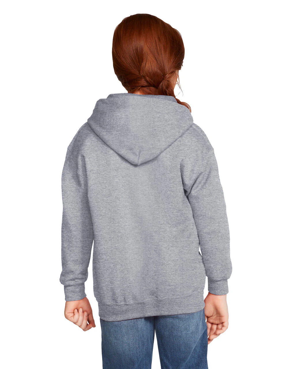 Blank Kids Zip-Up Hoodies 50/50 Cotton-Polyester 13.3 oz | Gildan 18600B - Image 6