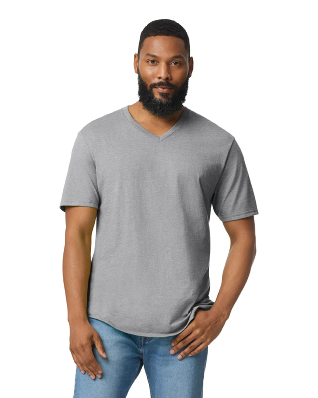 Blank T-shirt V-neck Softstyle Cotton 7.5 oz | Gildan 64V00 - Image 7