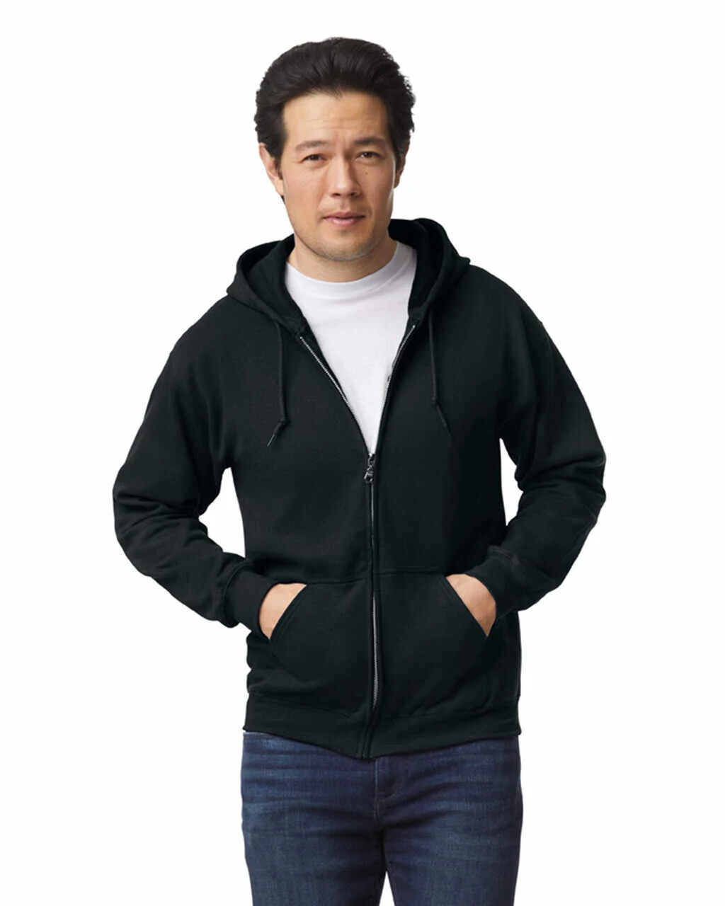 Blank Zip-Up Hoodies 50/50 Cotton-Polyester 13.3 oz  | Gildan 18600 - Image 3