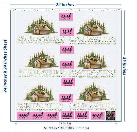 Premium DTF Transfer Sheet – 22" x 24"