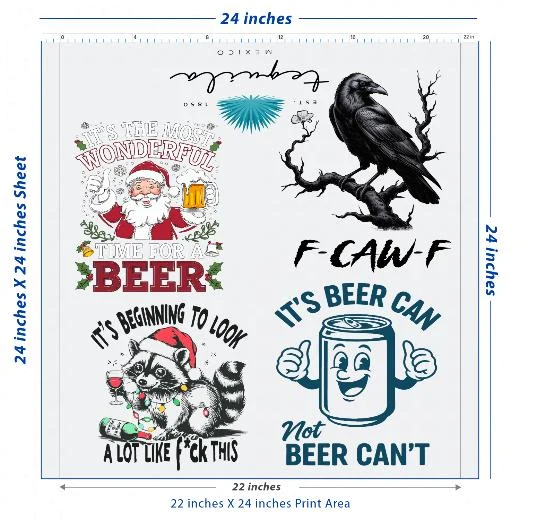 Premium DTF Transfer Sheet – 22" x 24"