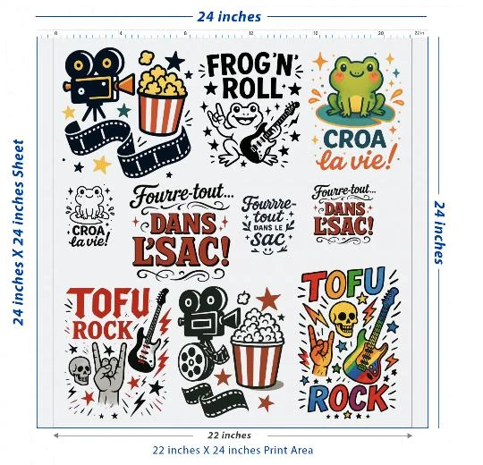 Premium DTF Transfer Sheet – 22" x 24"