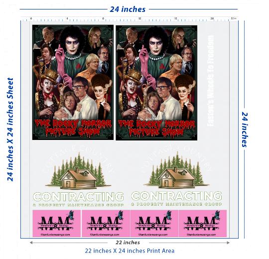 Premium DTF Transfer Sheet – 22" x 24"