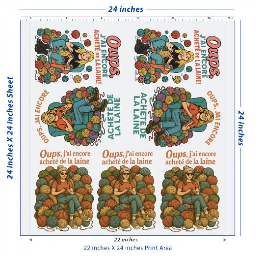 Premium DTF Transfer Sheet – 22" x 24"