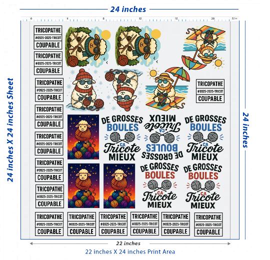 Premium DTF Transfer Sheet – 22" x 24"
