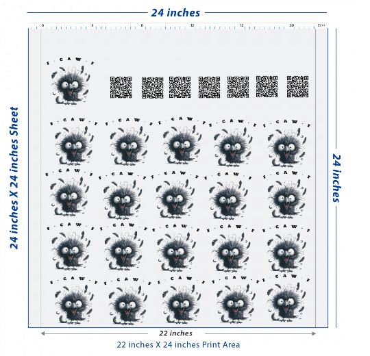 Premium DTF Transfer Sheet – 22" x 24"